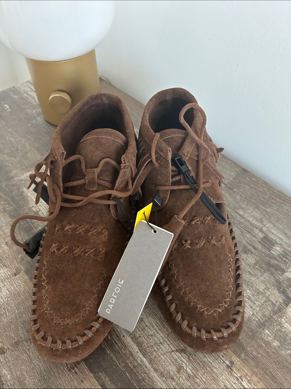 Parfois Women's Brown Suede Moc-Toe Ankle Booties